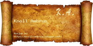 Knoll Ambrus névjegykártya