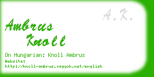 ambrus knoll business card